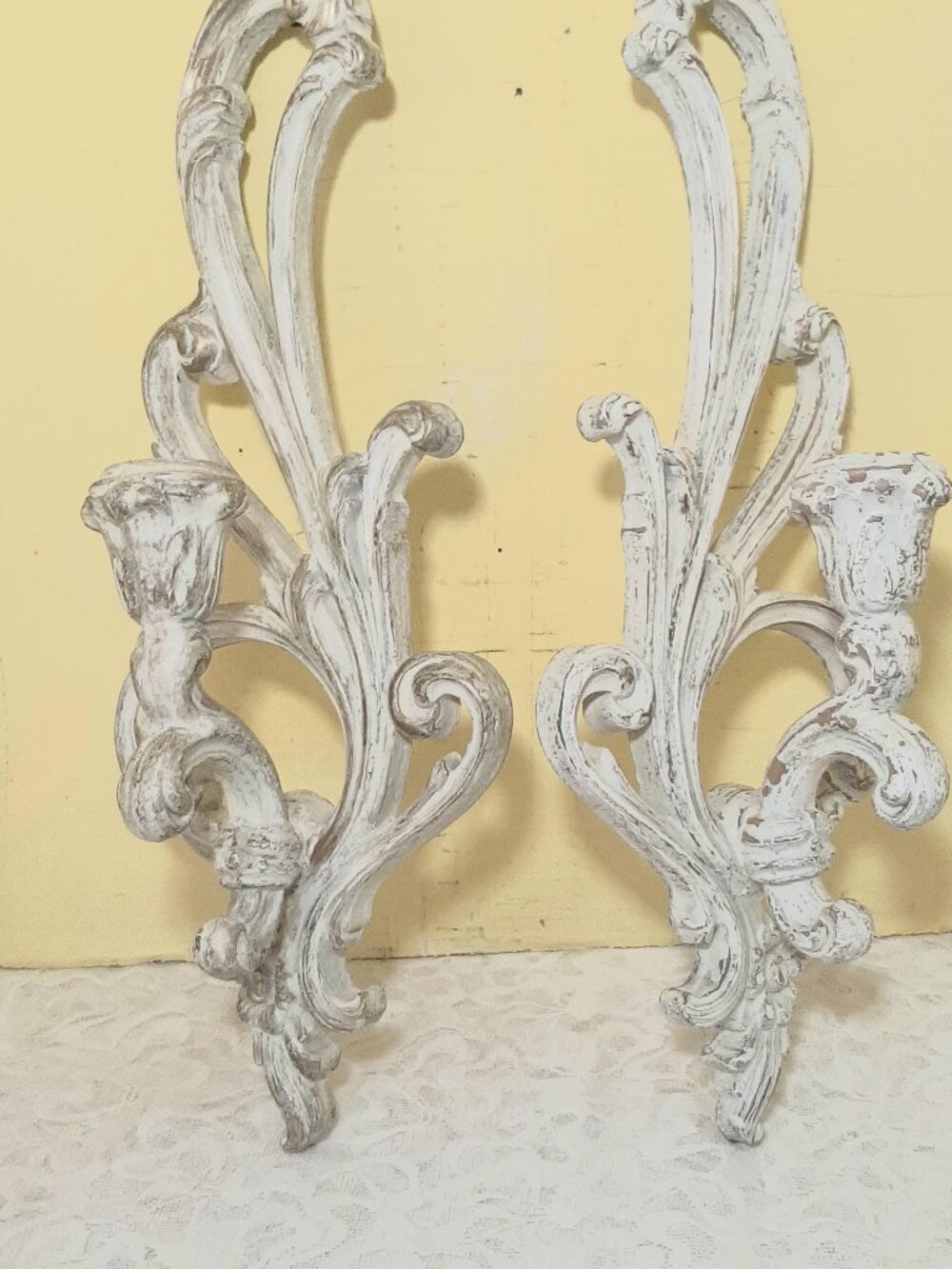Ornately Scrollwork Vintage Taper candle Wall Sconces